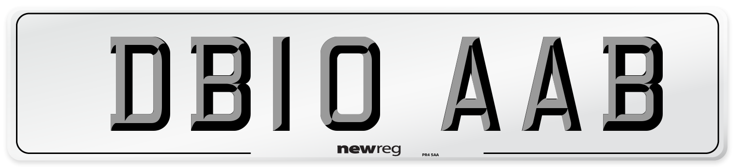 DB10 AAB Front Number Plate