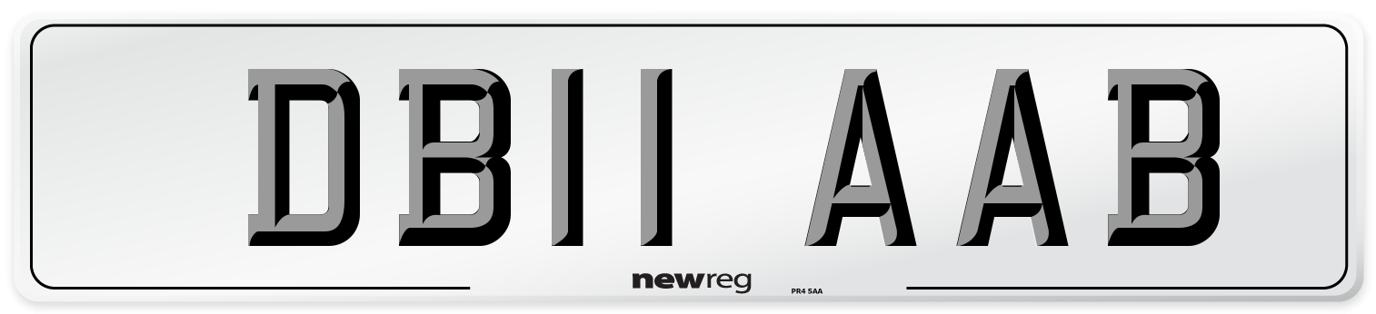 DB11 AAB Front Number Plate