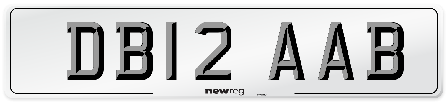 DB12 AAB Front Number Plate