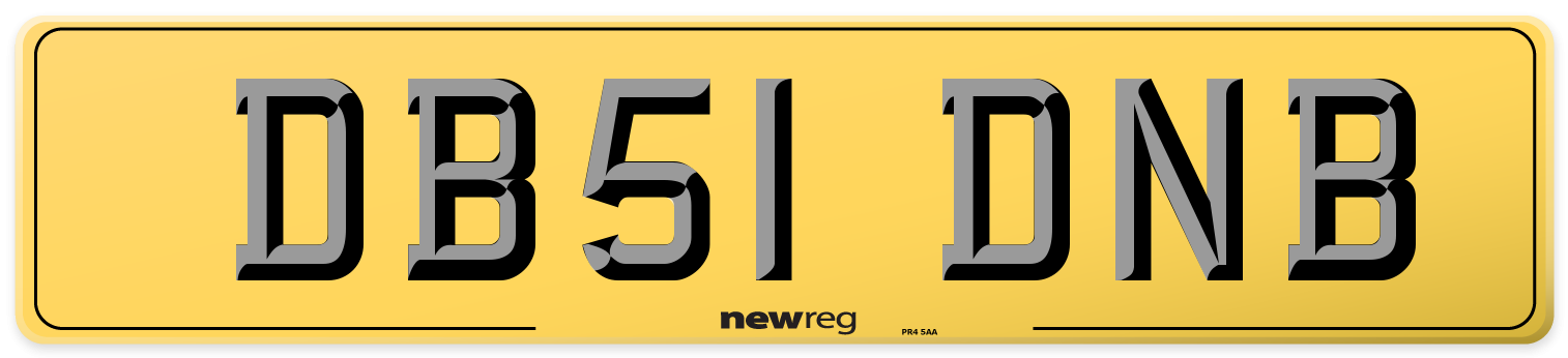 DB51 DNB Rear Number Plate