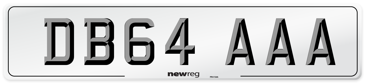 DB64 AAA Front Number Plate