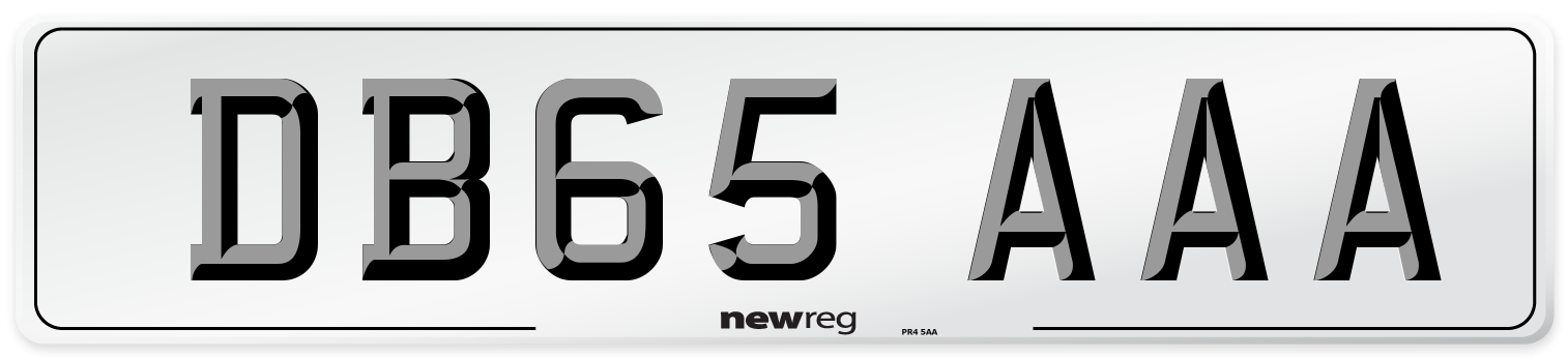DB65 AAA Front Number Plate