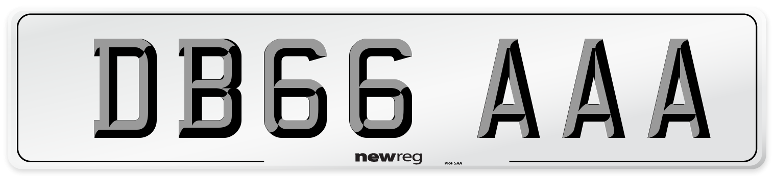 DB66 AAA Front Number Plate