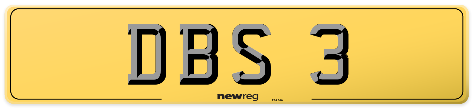 DBS 3 Rear Number Plate