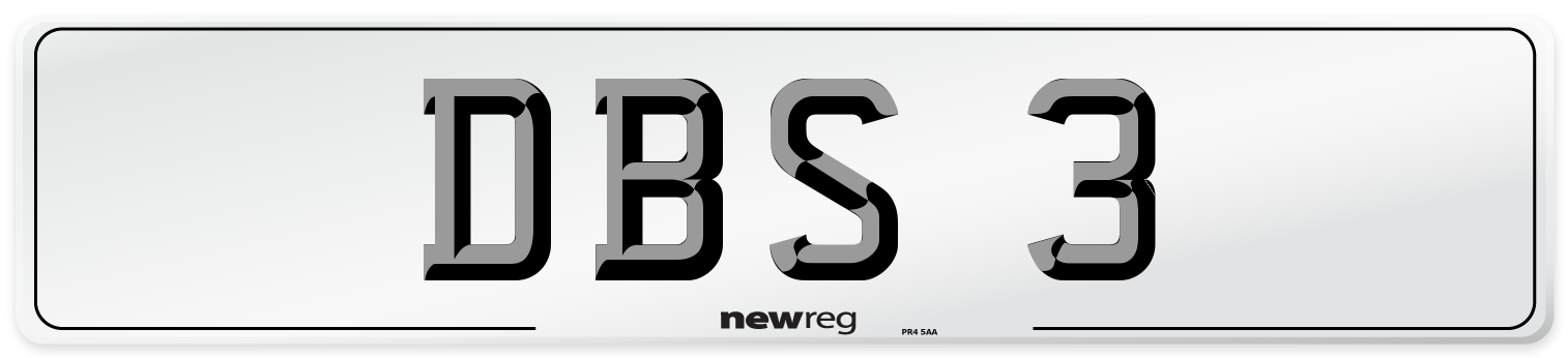 DBS 3 Front Number Plate