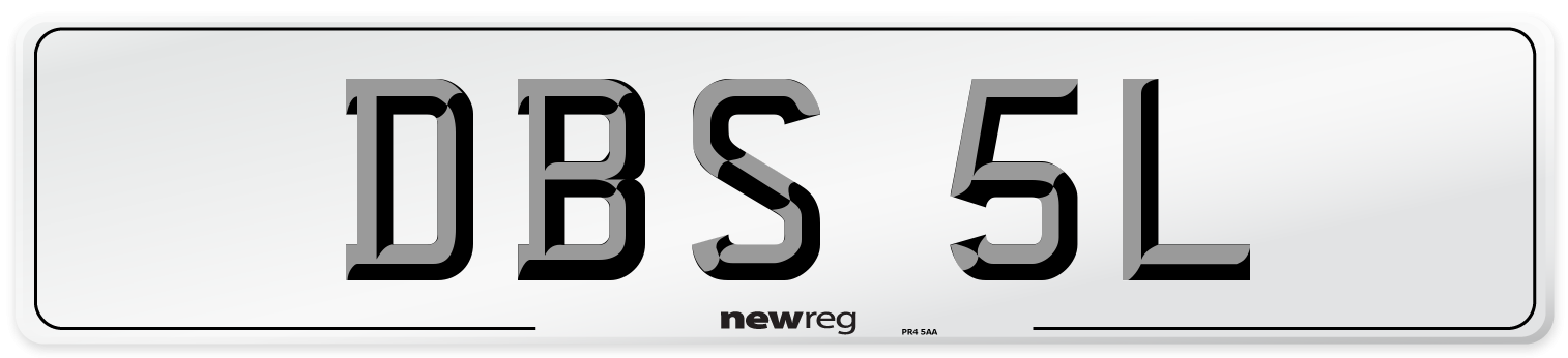 DBS 5L Front Number Plate