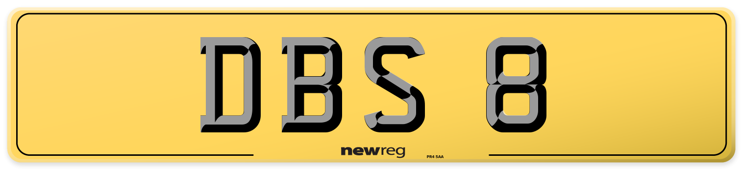 DBS 8 Rear Number Plate