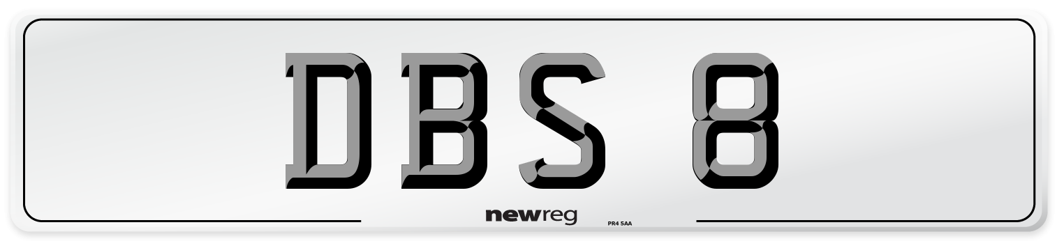 DBS 8 Front Number Plate