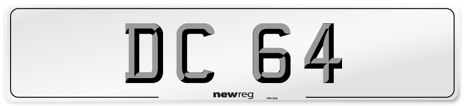 DC 64 Front Number Plate