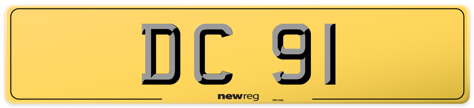 DC 91 Rear Number Plate