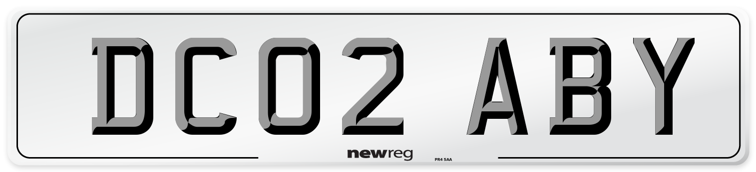 DC02 ABY Front Number Plate