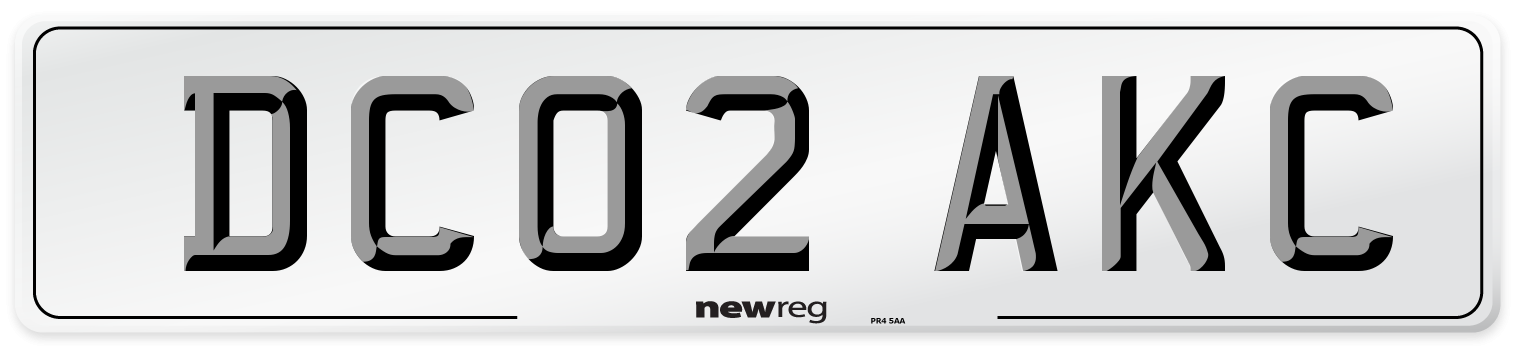DC02 AKC Front Number Plate