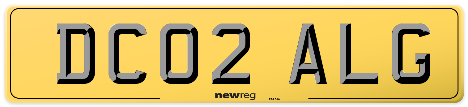 DC02 ALG Rear Number Plate