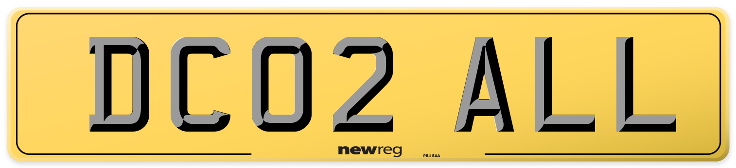 DC02 ALL Rear Number Plate
