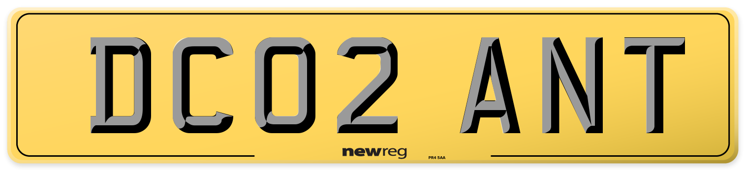 DC02 ANT Rear Number Plate