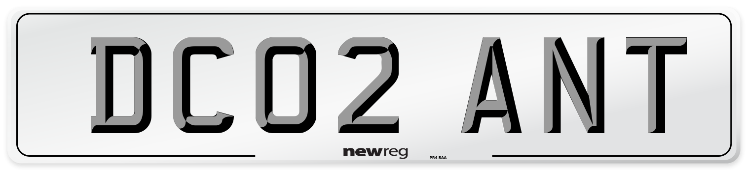 DC02 ANT Front Number Plate