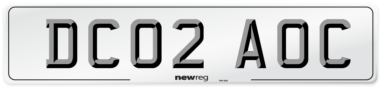 DC02 AOC Front Number Plate