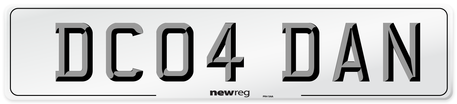 DC04 DAN Front Number Plate