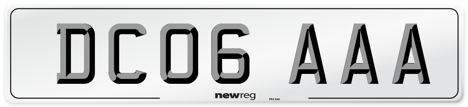 DC06 AAA Front Number Plate