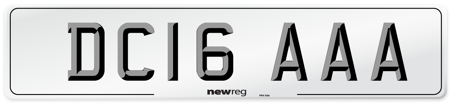 DC16 AAA Front Number Plate