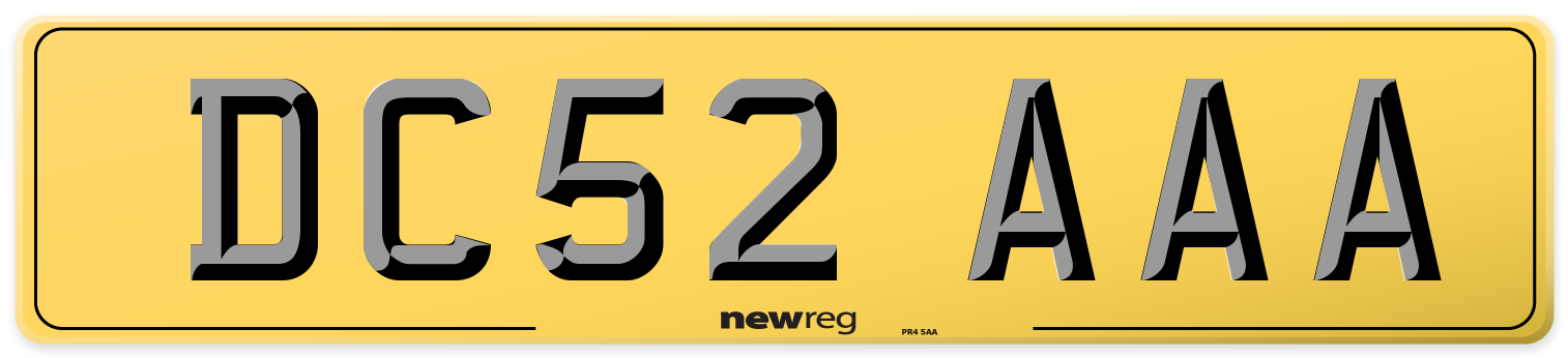 DC52 AAA Rear Number Plate