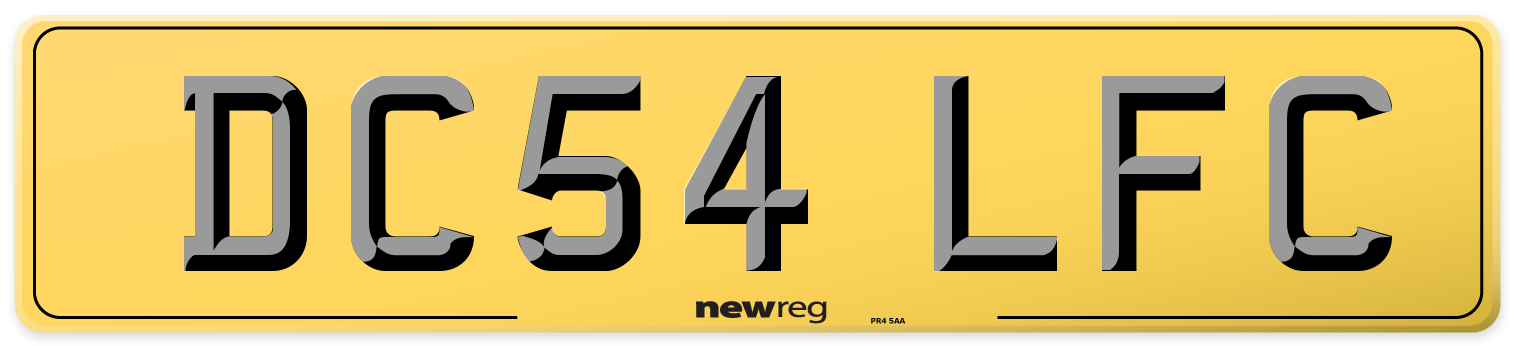DC54 LFC Rear Number Plate