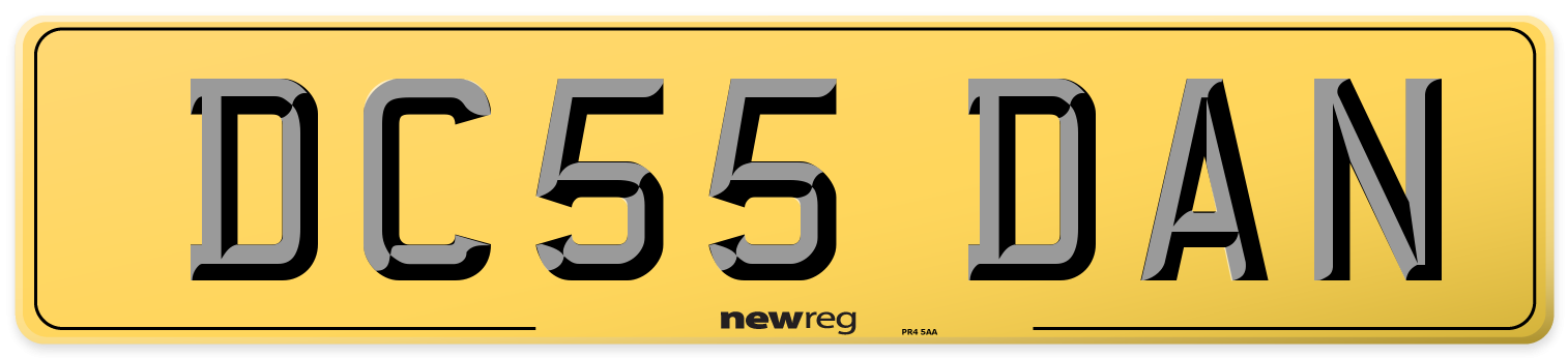 DC55 DAN Rear Number Plate