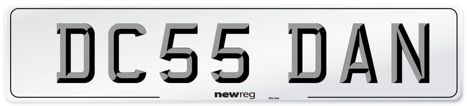 DC55 DAN Front Number Plate