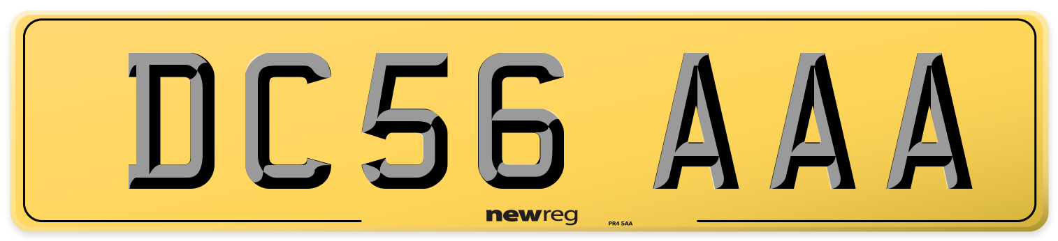 DC56 AAA Rear Number Plate