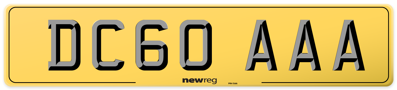 DC60 AAA Rear Number Plate