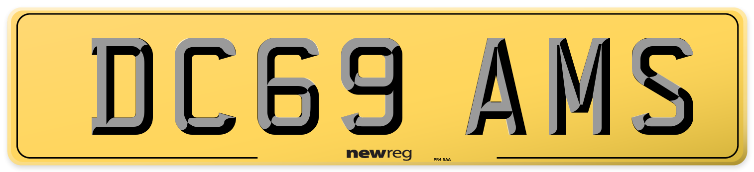 DC69 AMS Rear Number Plate