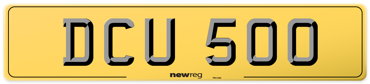 DCU 500 Rear Number Plate