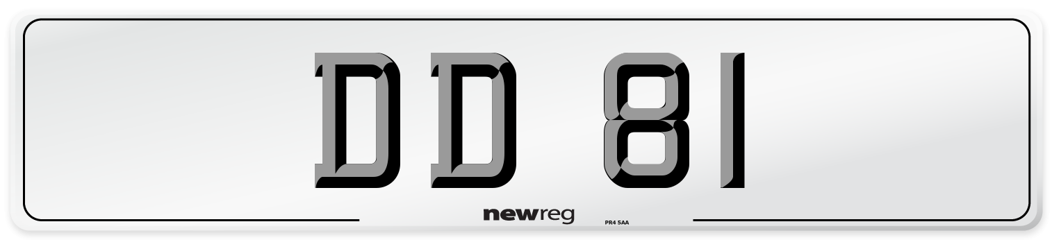 DD 81 Front Number Plate