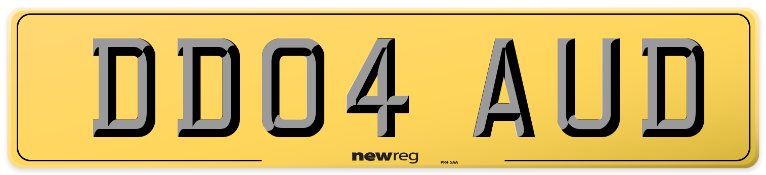 DD04 AUD Rear Number Plate