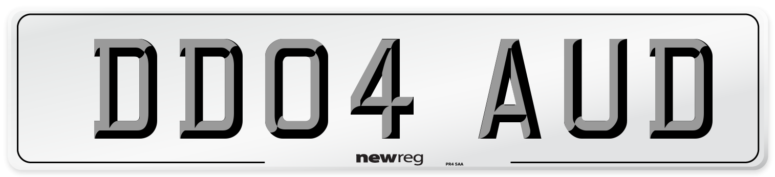 DD04 AUD Front Number Plate