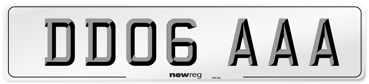 DD06 AAA Front Number Plate