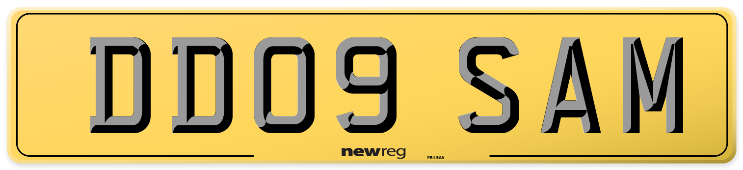 DD09 SAM Rear Number Plate