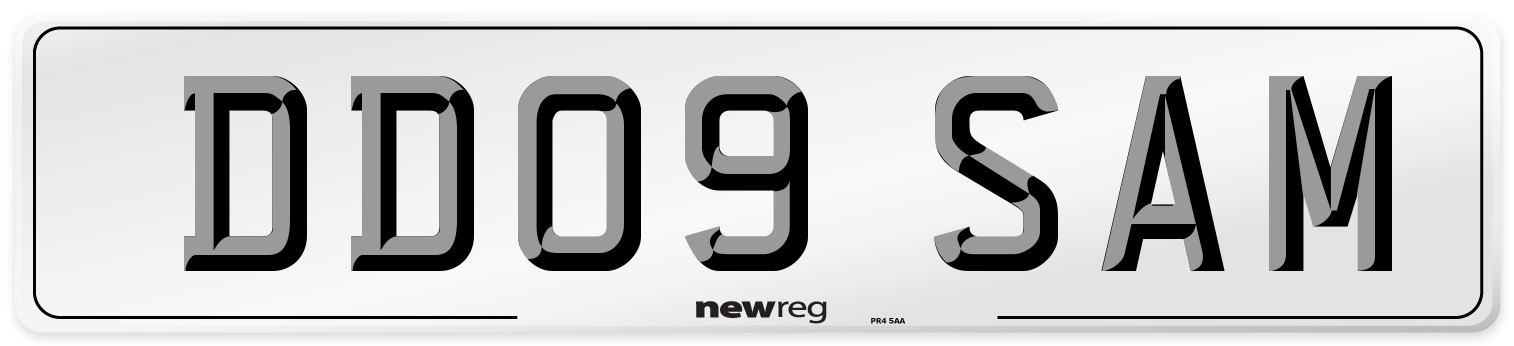 DD09 SAM Front Number Plate
