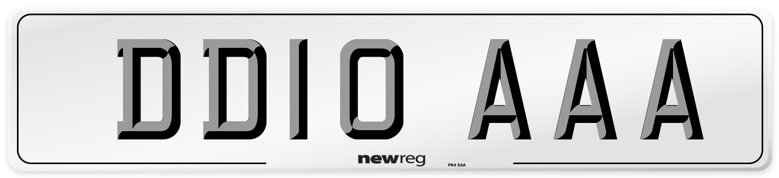 DD10 AAA Front Number Plate