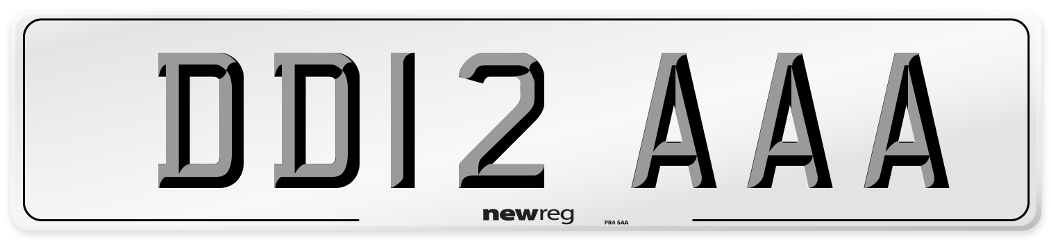DD12 AAA Front Number Plate
