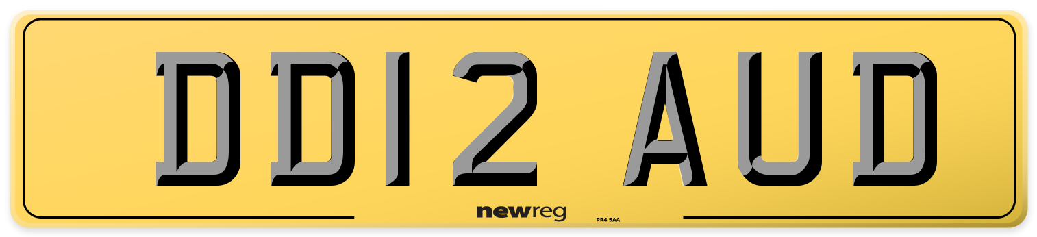 DD12 AUD Rear Number Plate