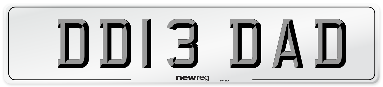 DD13 DAD Front Number Plate