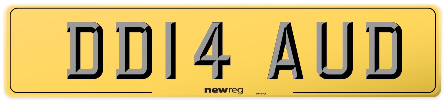 DD14 AUD Rear Number Plate