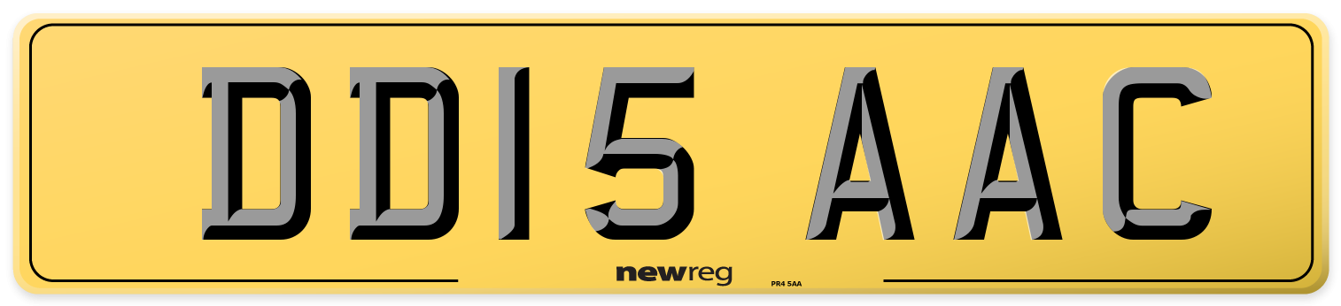 DD15 AAC Rear Number Plate