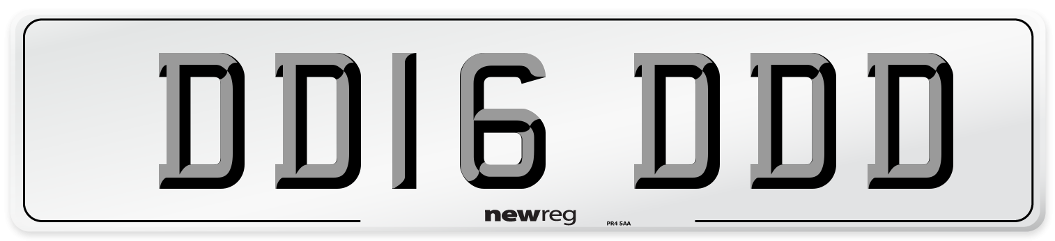 DD16 DDD Front Number Plate