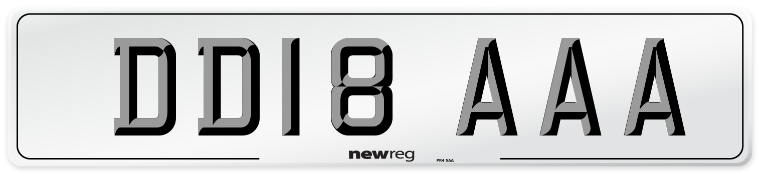 DD18 AAA Front Number Plate