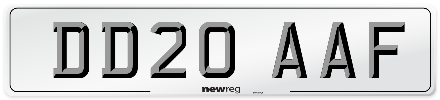 DD20 AAF Front Number Plate