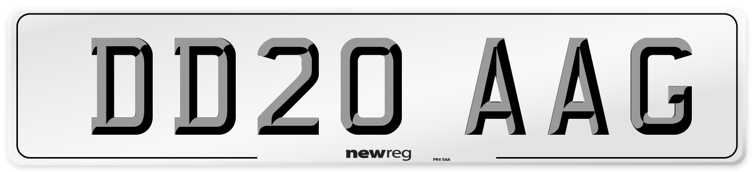 DD20 AAG Front Number Plate