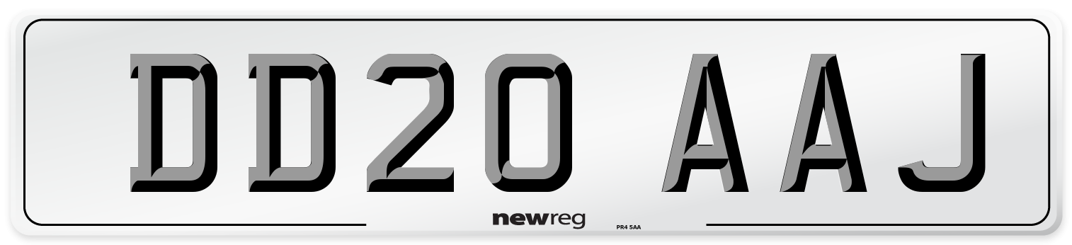 DD20 AAJ Front Number Plate