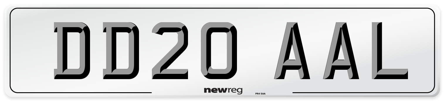 DD20 AAL Front Number Plate